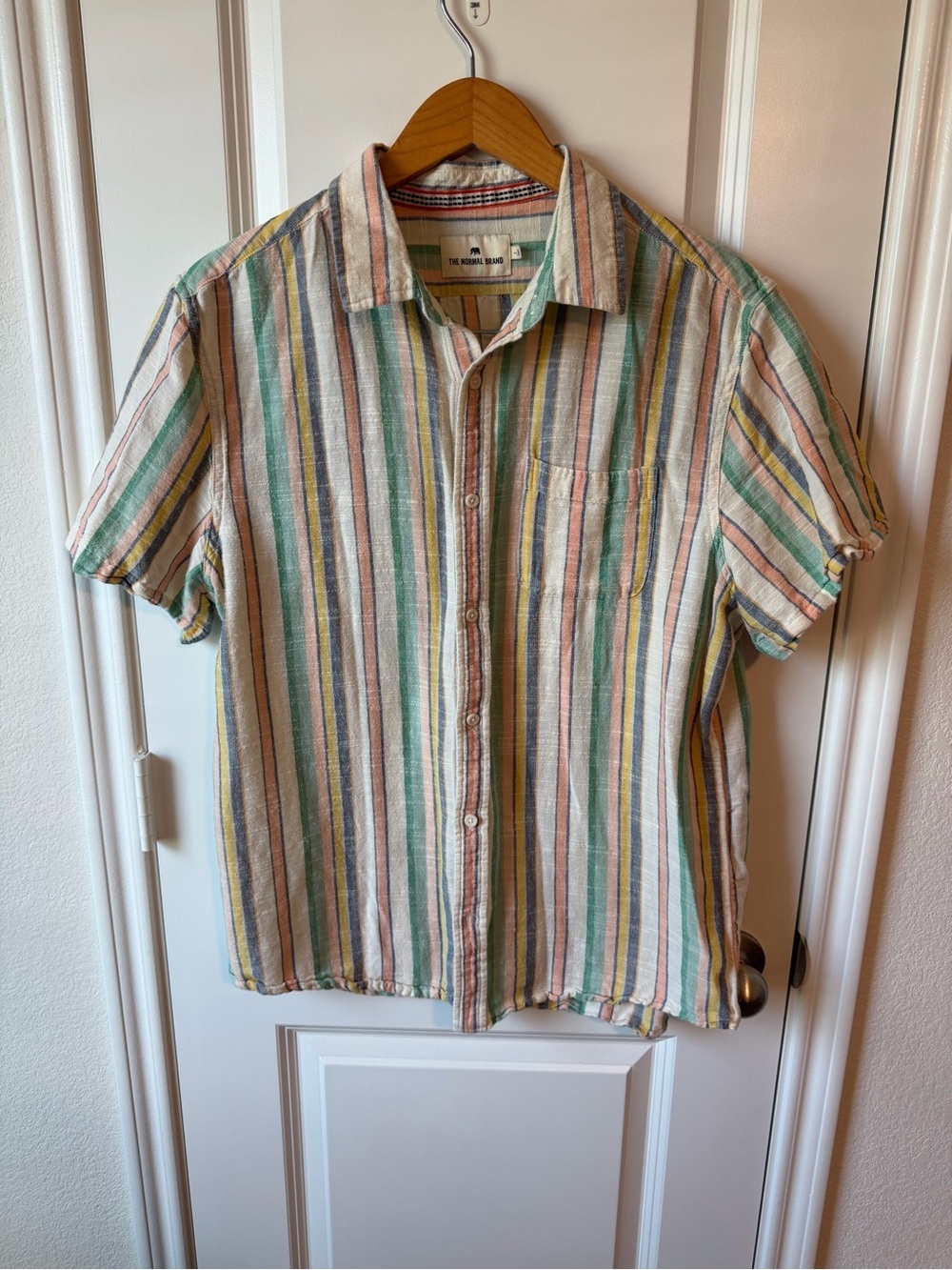⚡️The Normal Brand Sherbet Stripe Freshwater Button Up - Picture 3 of 7